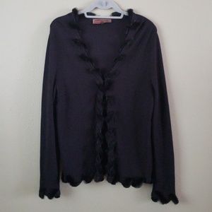 Double D Ranch Fur Trim Cardigan Medium